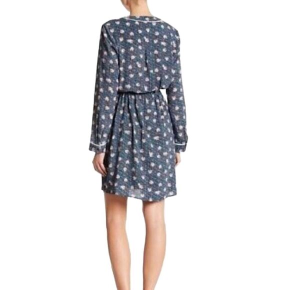 EC DANIEL RAINN DR2 BLUE FLORAL DRESS W/ ELASTIC WAIST, TIE BELT & WHITE TR… - Picture 2 of 5